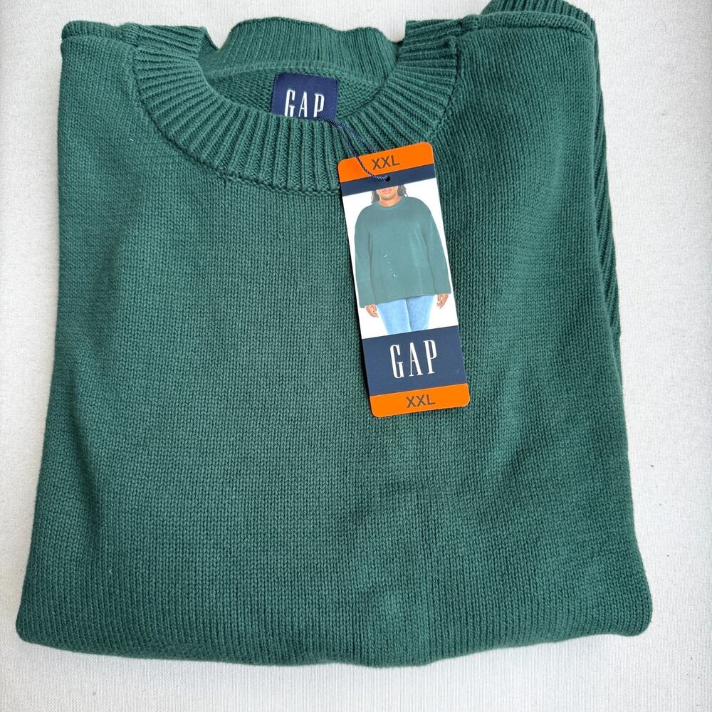 GAP Women's Green, XXL Crewneck Long Sleeve Cotton Pullover